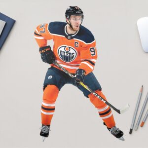 Connor McDavid for Edmonton Oilers - Officially Licensed NHL Removable Wall Decal 12.0"W x 17.0"H by Fathead | Vinyl