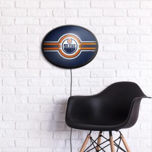 Edmonton Oilers: Officially Licensed NHL Oval Slimline Illuminated Wall Sign 14" x 18" by Fathead