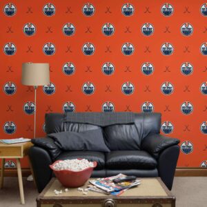 Edmonton Oilers: Sticks Pattern - Officially Licensed NHL Removable Wallpaper 24" x 10.5' (21.0 sf) by Fathead