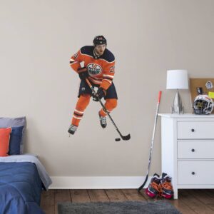 Leon Draisaitl for Edmonton Oilers - Officially Licensed NHL Removable Wall Decal Giant Athlete + 2 Team Decals (30"W x 51"H) by