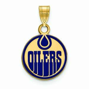 Women's Edmonton Oilers Gold Plated Small Enamel Pendant