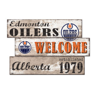 Edmonton Oilers 24" 3-Plank Welcome Sign
